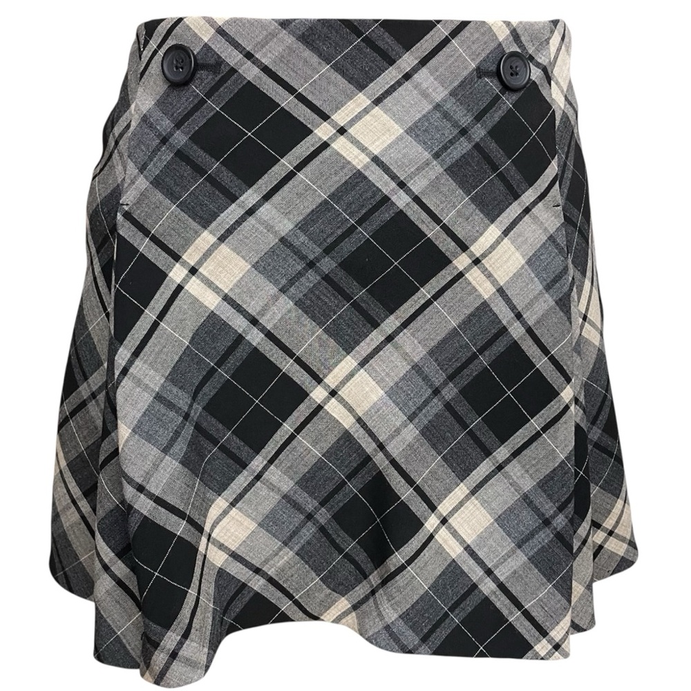 Y2K Express Plaid Skirt Gray 4 Prep Academia Schoolgirl Grunge Mini - Picture 3 of 16